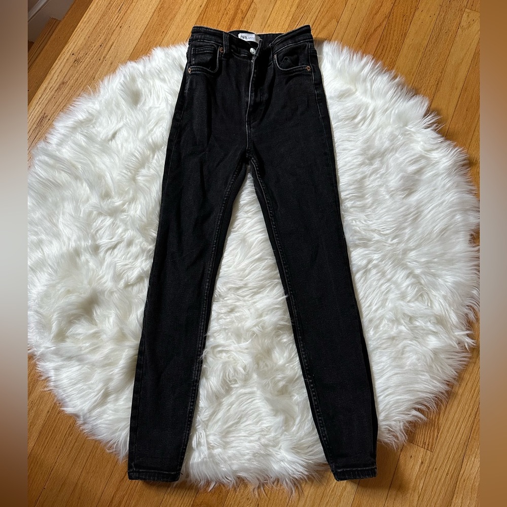 zara black skinny jeans